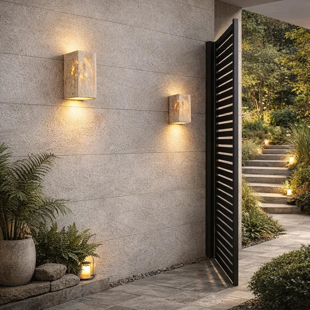 Bastion Minimalist Travertine Up & Down Wall Light