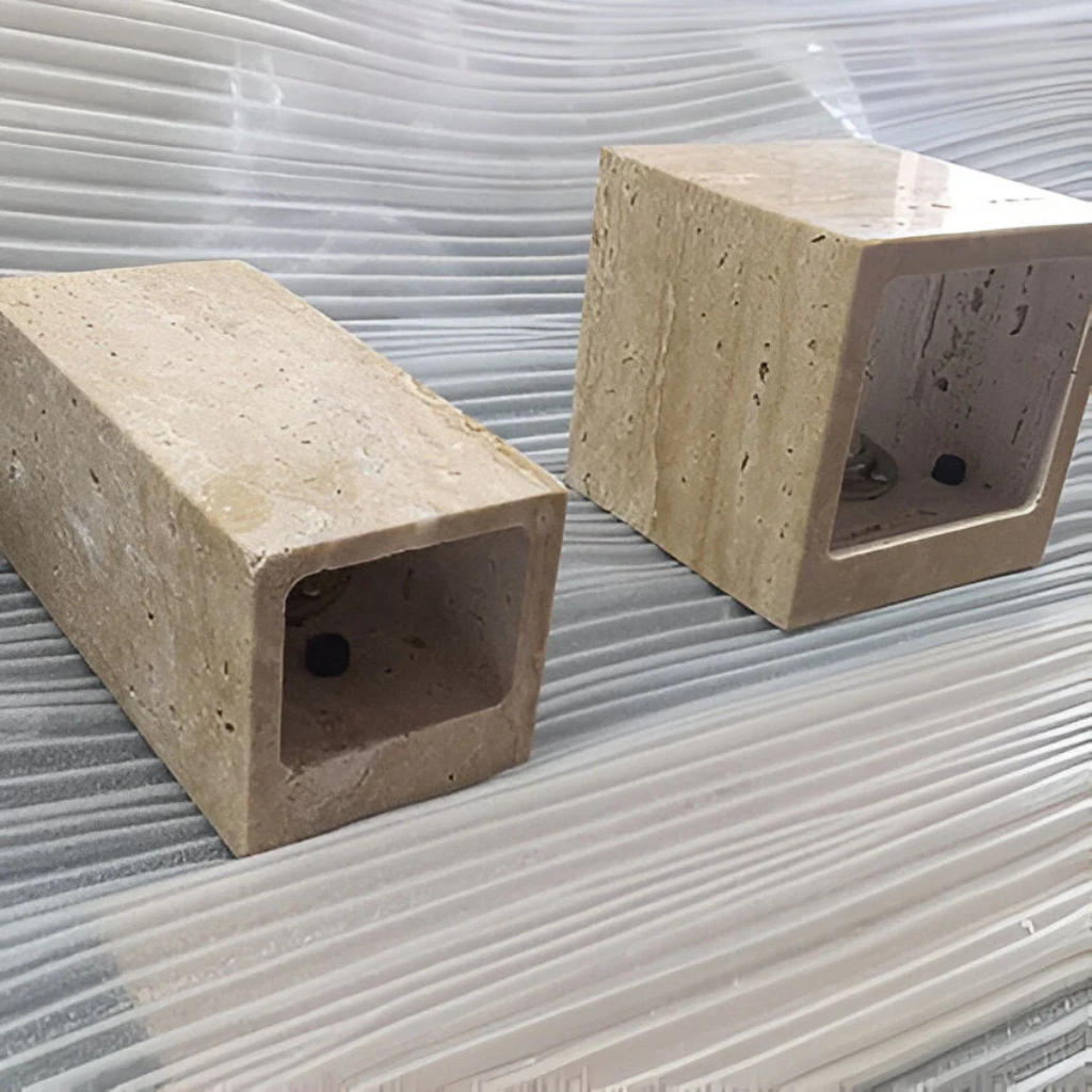 Bastion Minimalist Travertine Up & Down Wall Light