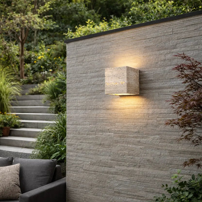 Bastion Natural Travertine Wall Light