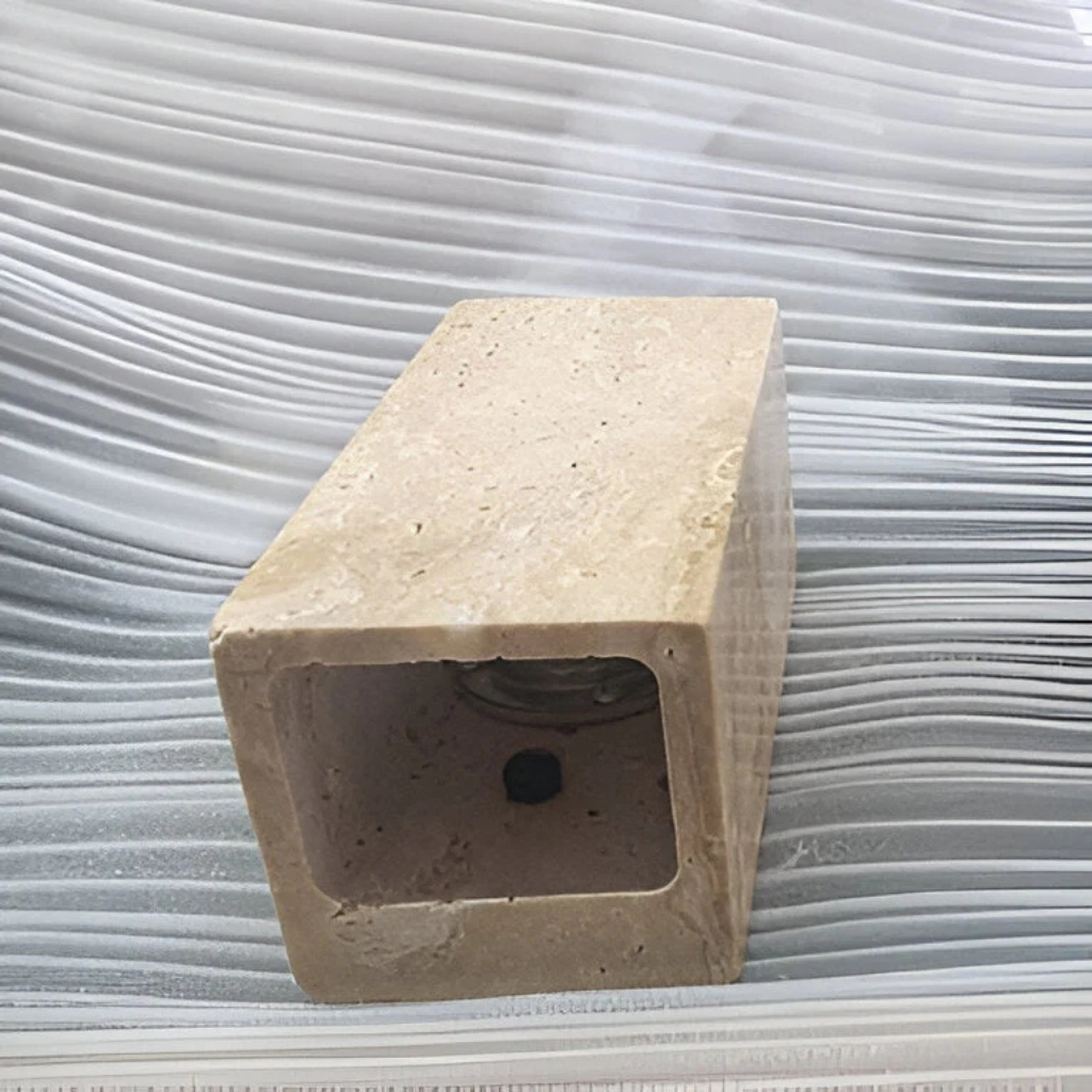 Bastion Minimalist Travertine Up & Down Wall Light