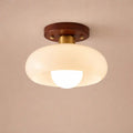 Riven Bauhaus Cream Glass Flush Mount Ceiling Light