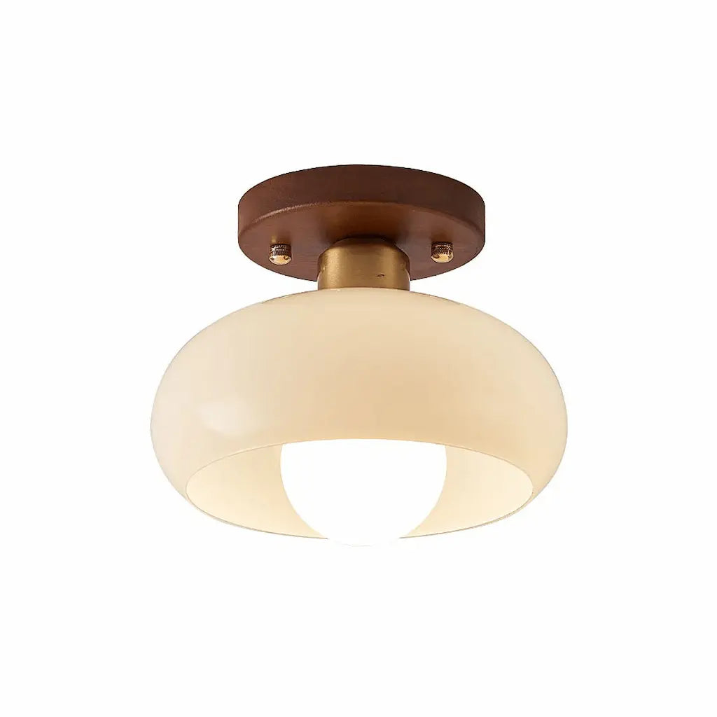 Riven Bauhaus Cream Glass Flush Mount Ceiling Light