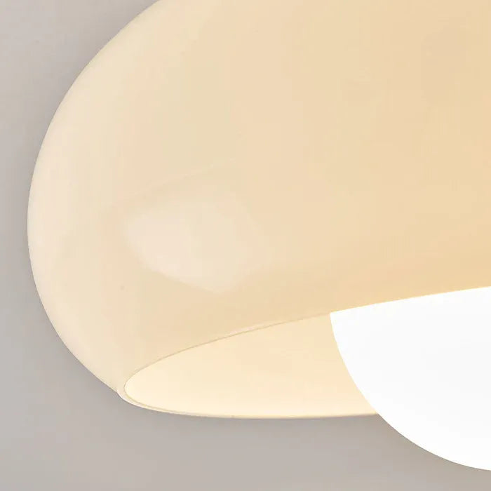 Riven Bauhaus Cream Glass Flush Mount Ceiling Light