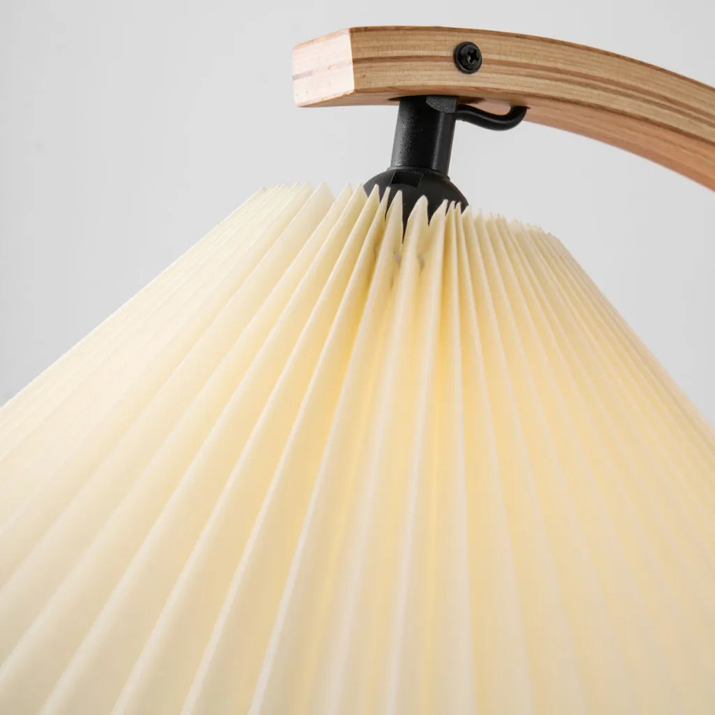 Tomas Natural Beech Wood & Linen Floor Lamp