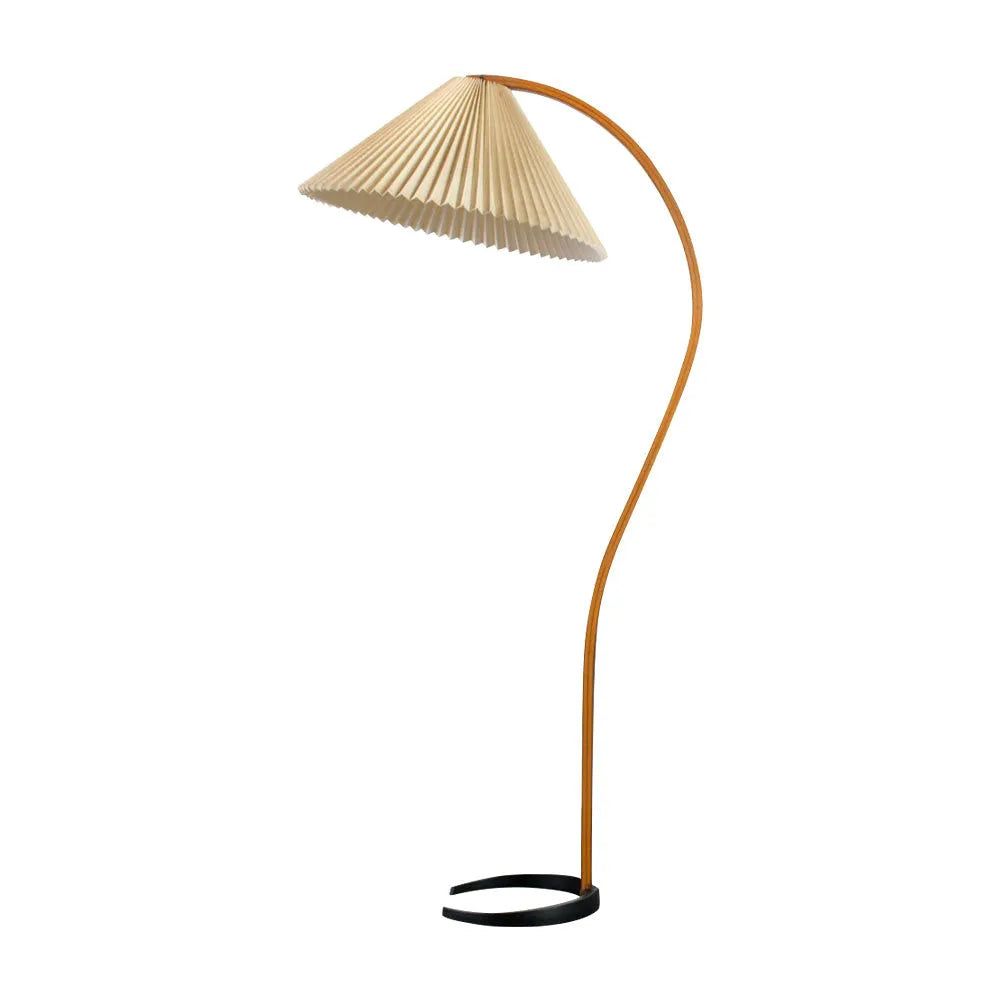 Tomas Natural Beech Wood & Linen Floor Lamp