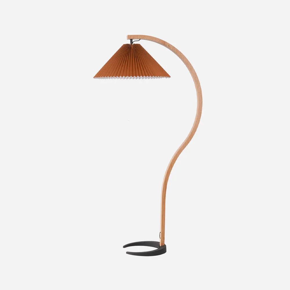Tomas Natural Beech Wood & Linen Floor Lamp