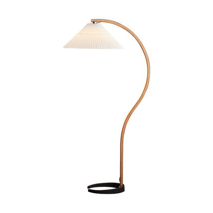 Tomas Beech Wood Linen Shade Floor Lamp