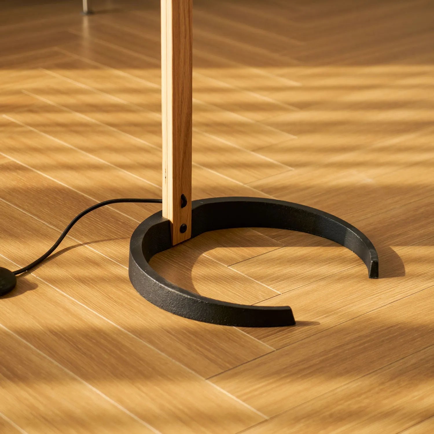 Tomas Beech Wood Linen Shade Floor Lamp