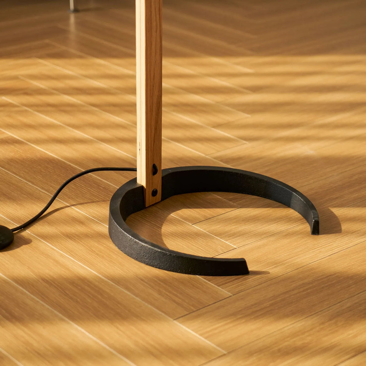Tomas Natural Beech Wood & Linen Floor Lamp