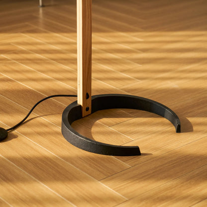 Tomas Beech Wood Linen Shade Floor Lamp