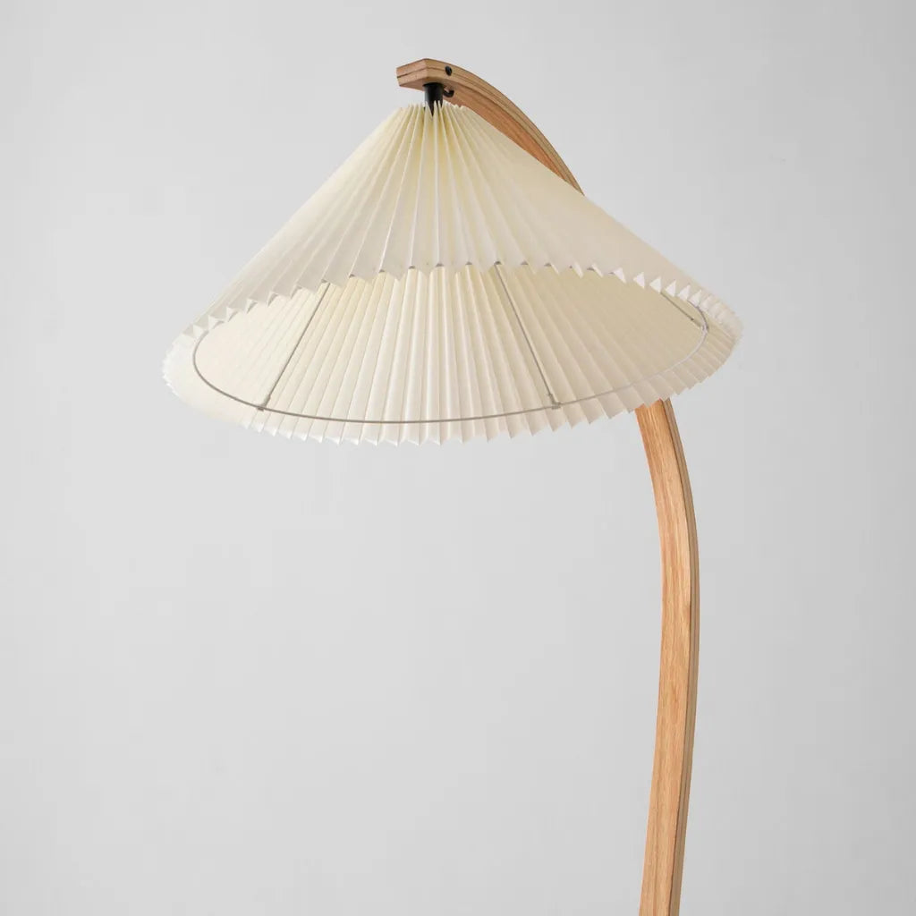 Tomas Natural Beech Wood & Linen Floor Lamp