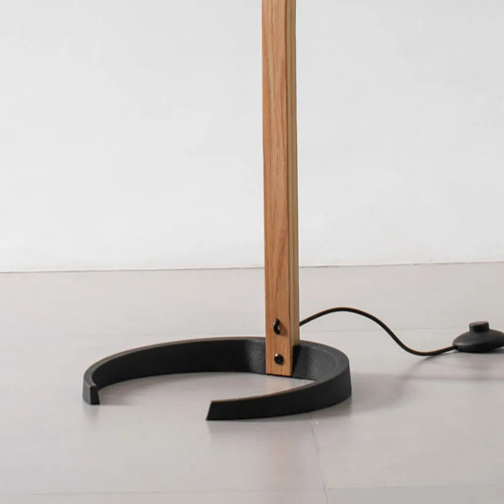 Tomas Natural Beech Wood & Linen Floor Lamp