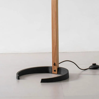Tomas Beech Wood Linen Shade Floor Lamp