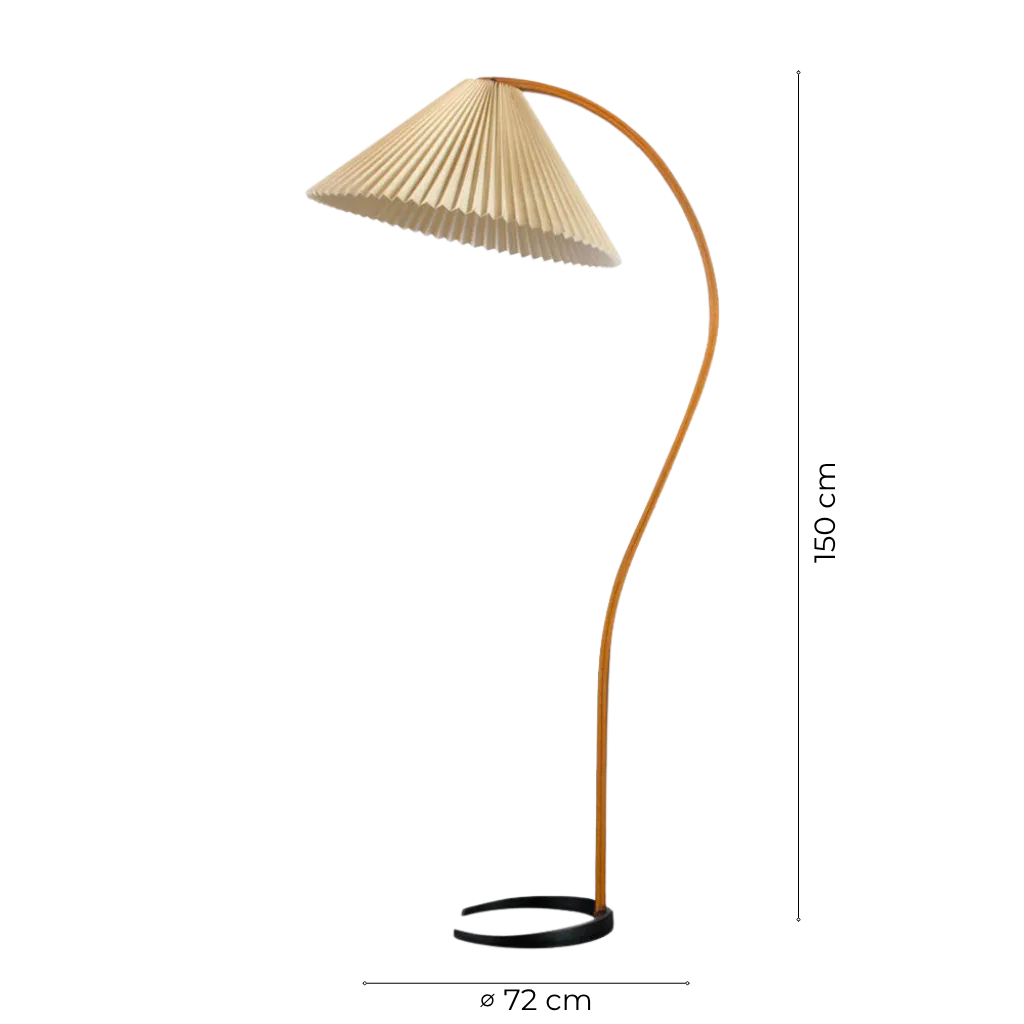 Tomas Beech Wood Linen Shade Floor Lamp