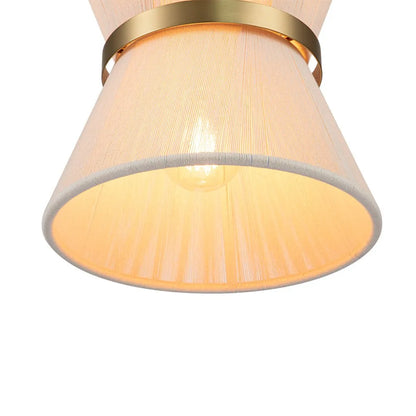 Bohemian Pendant Light with Sculptural Drum Shade