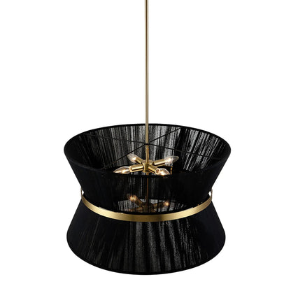 Bohemian Pendant Light with Sculptural Drum Shade