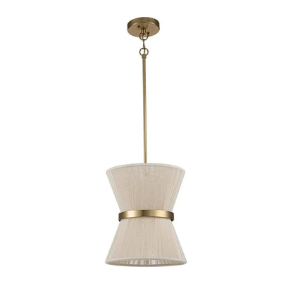 Bohemian Pendant Light with Sculptural Drum Shade
