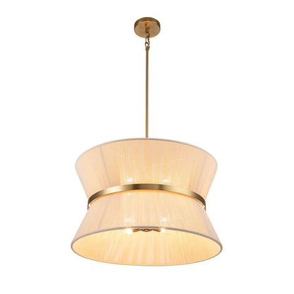 Bohemian Pendant Light with Sculptural Drum Shade