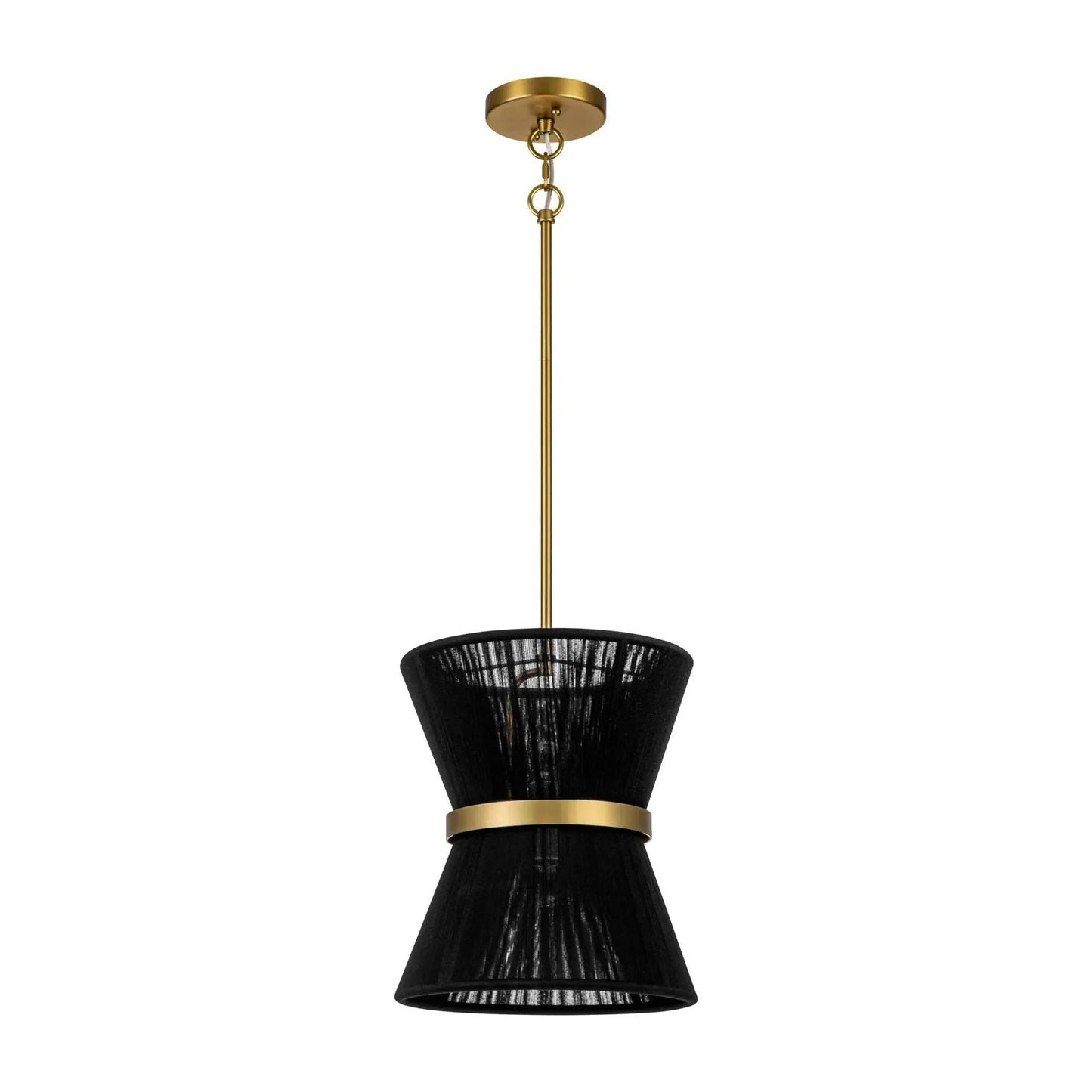 Bohemian Pendant Light with Sculptural Drum Shade
