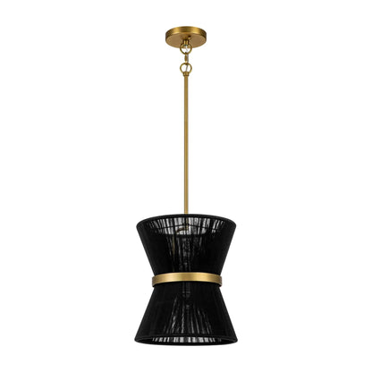 Bohemian Pendant Light with Sculptural Drum Shade