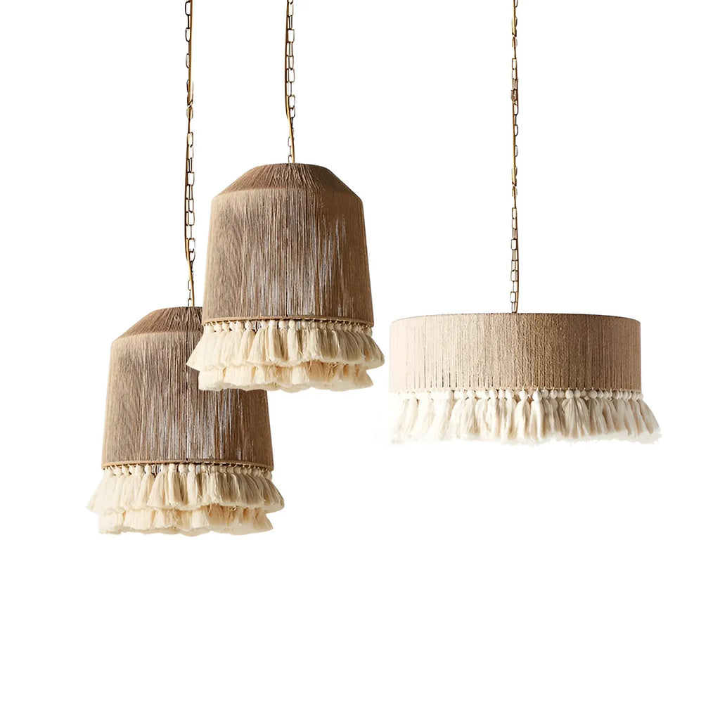 Wesley Bohemian Hemp Rope Woven Shade Chandelier