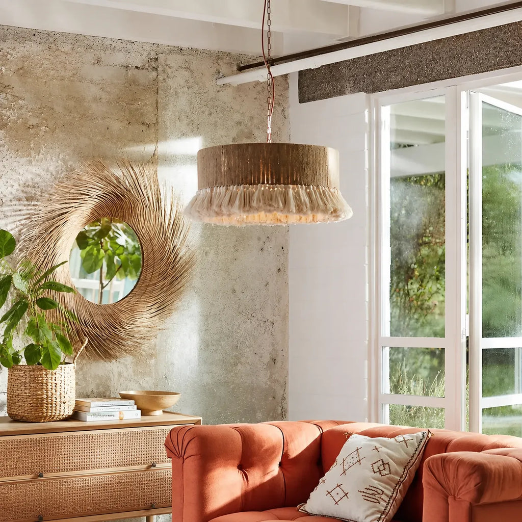 Wesley Bohemian Hemp Rope Woven Shade Chandelier