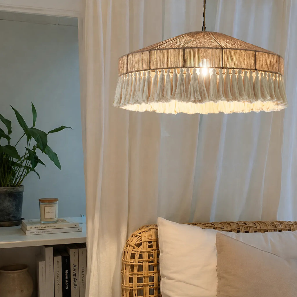 Wesley Bohemian Hemp Rope Woven Shade Chandelier