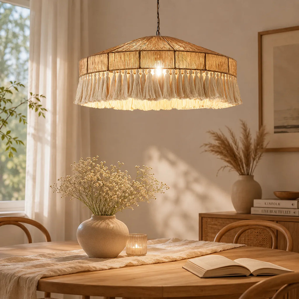 Wesley Bohemian Hemp Rope Woven Shade Chandelier