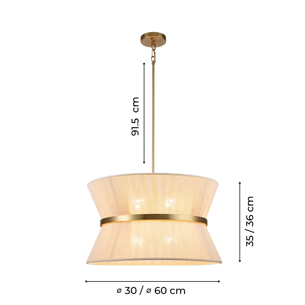 Bohemian Pendant Light with Sculptural Drum Shade
