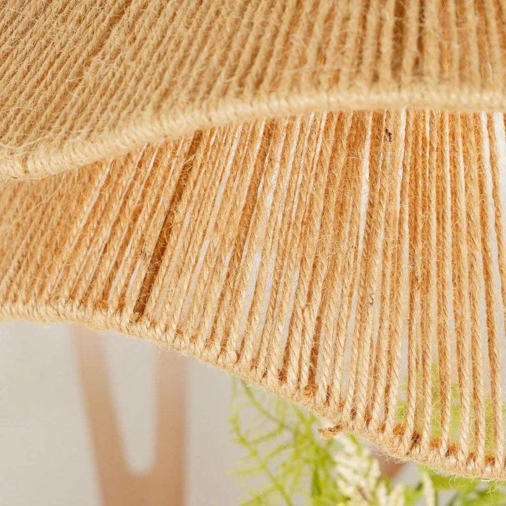 Selene Boho Handwoven Jute Pendant Light