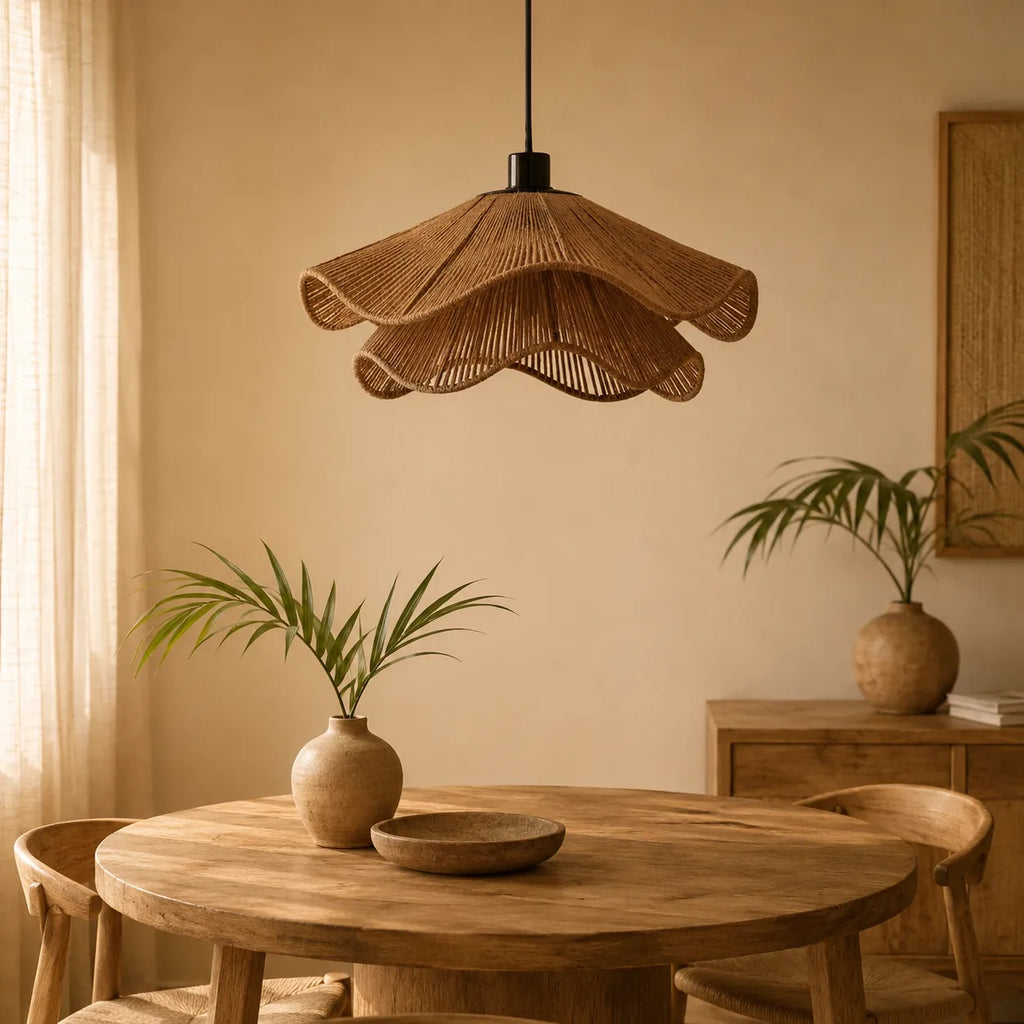 Selene Boho Handwoven Jute Pendant Light