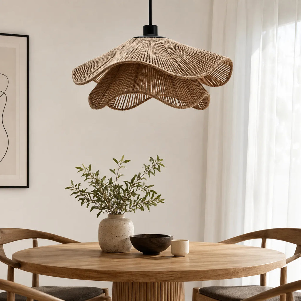 Selene Boho Handwoven Jute Pendant Light