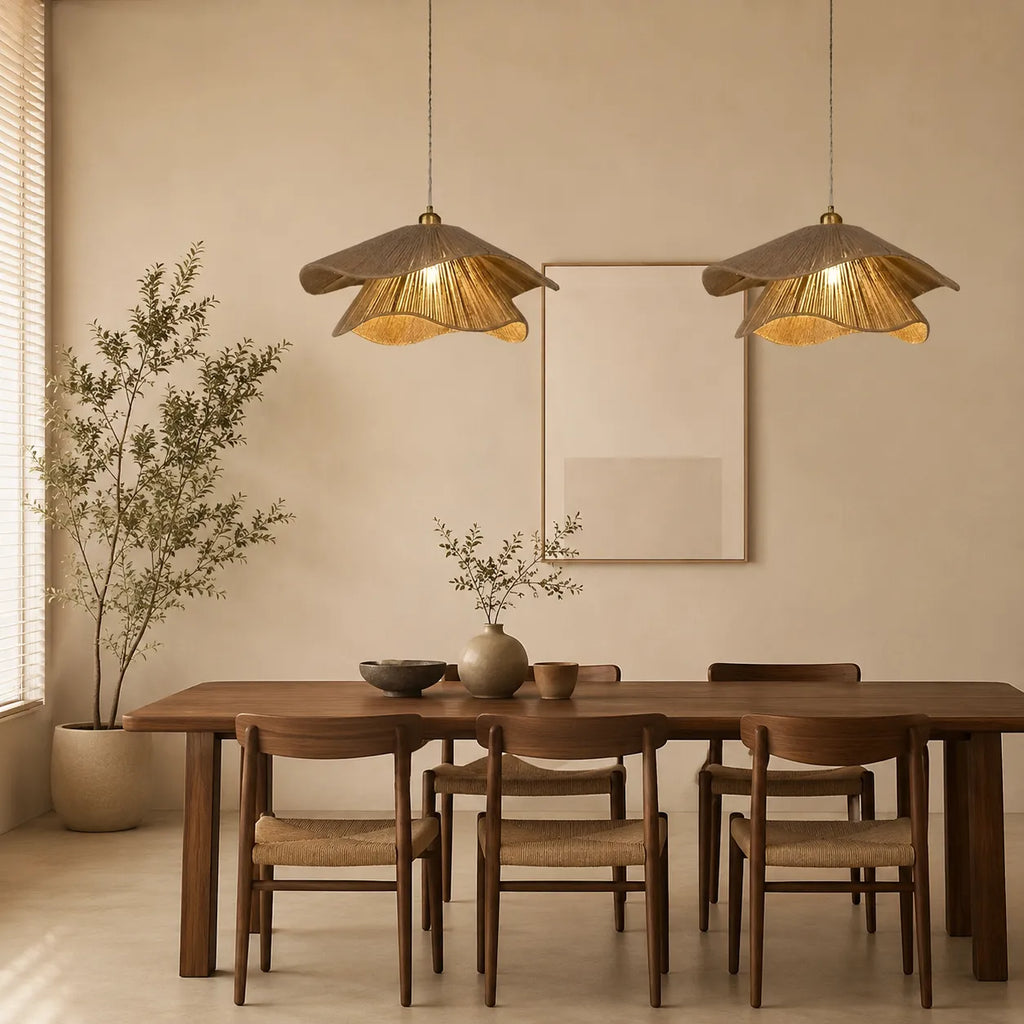 Selene Boho Handwoven Jute Pendant Light