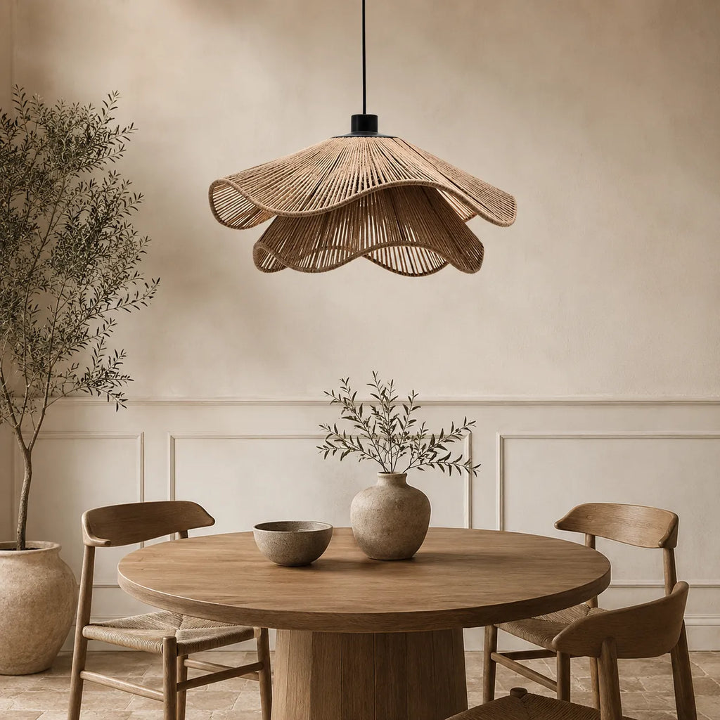 Selene Boho Handwoven Jute Pendant Light