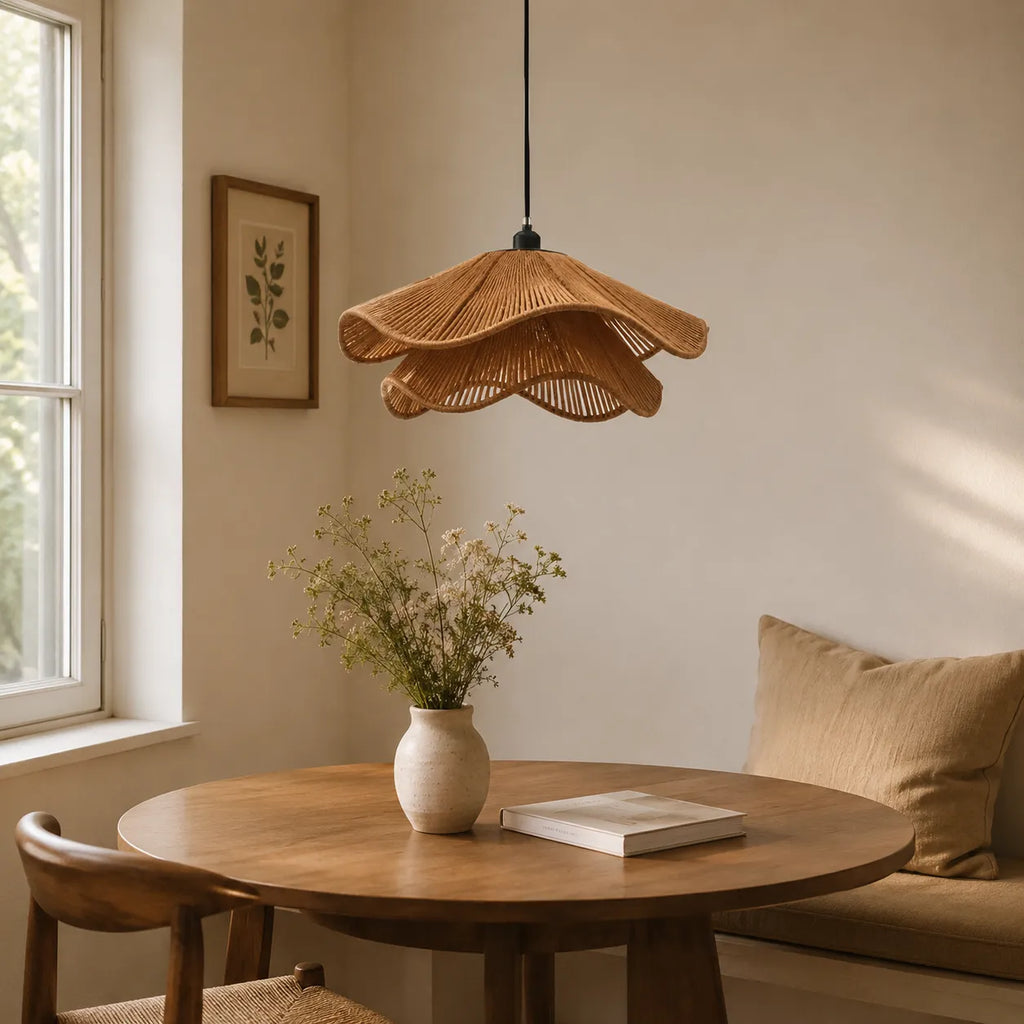 Selene Boho Handwoven Jute Pendant Light