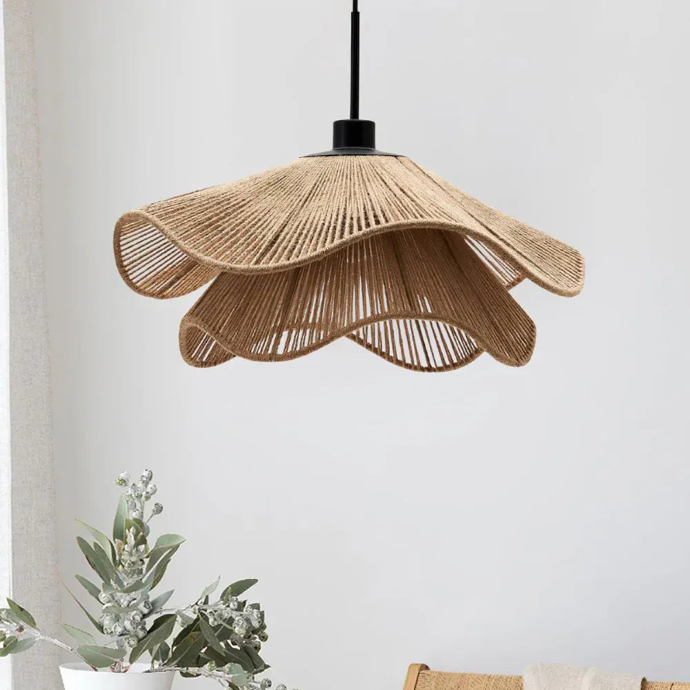 Selene Boho Handwoven Jute Pendant Light