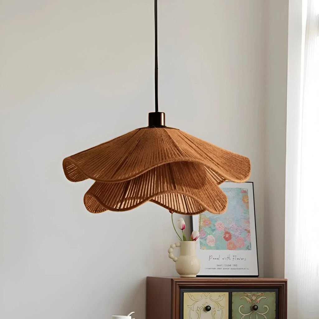 Selene Boho Handwoven Jute Pendant Light