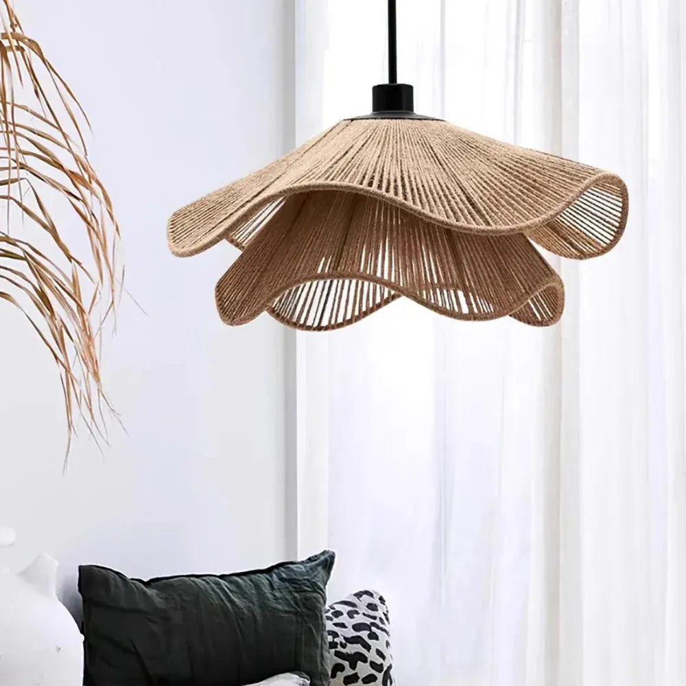 Selene Boho Handwoven Jute Pendant Light