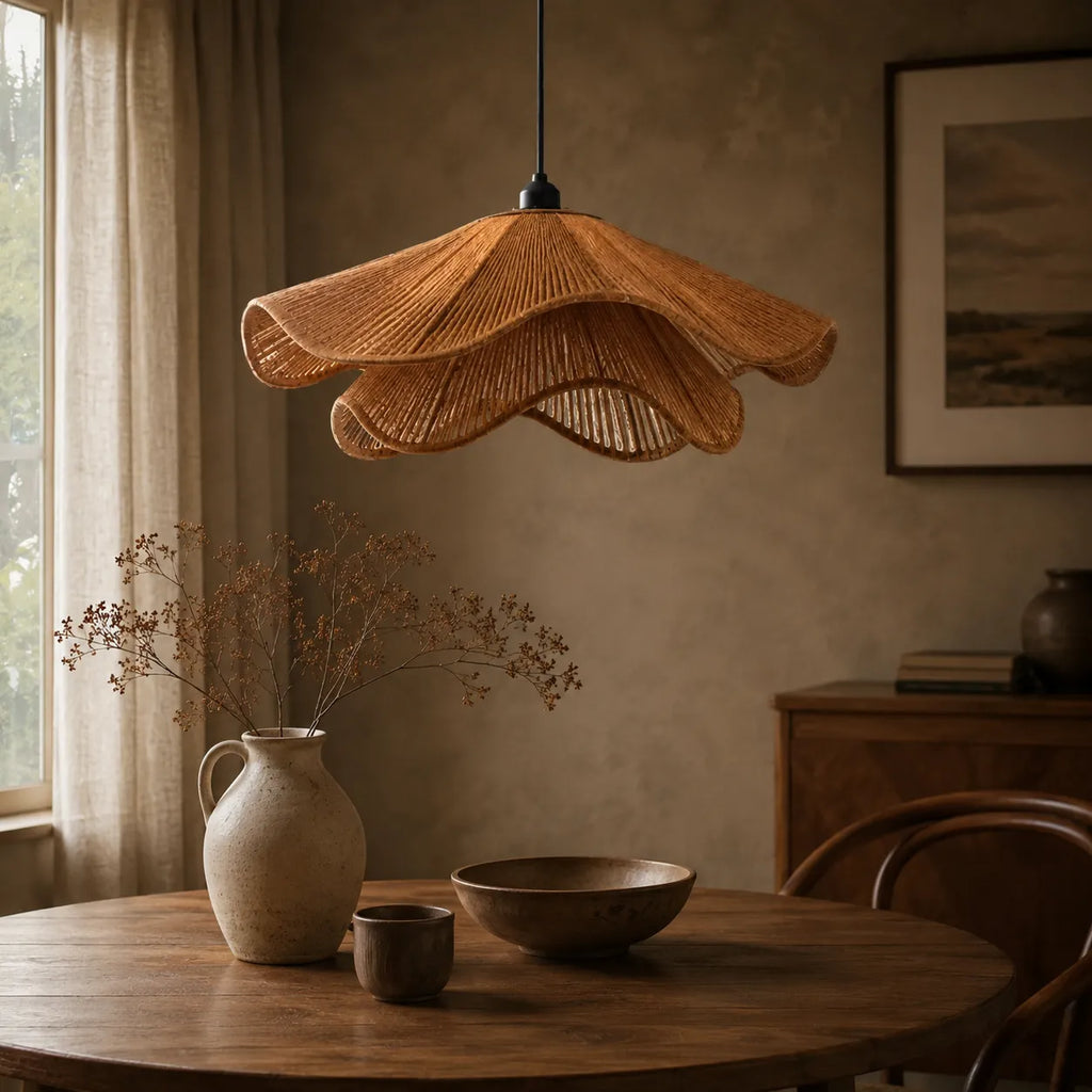 Selene Boho Handwoven Jute Pendant Light