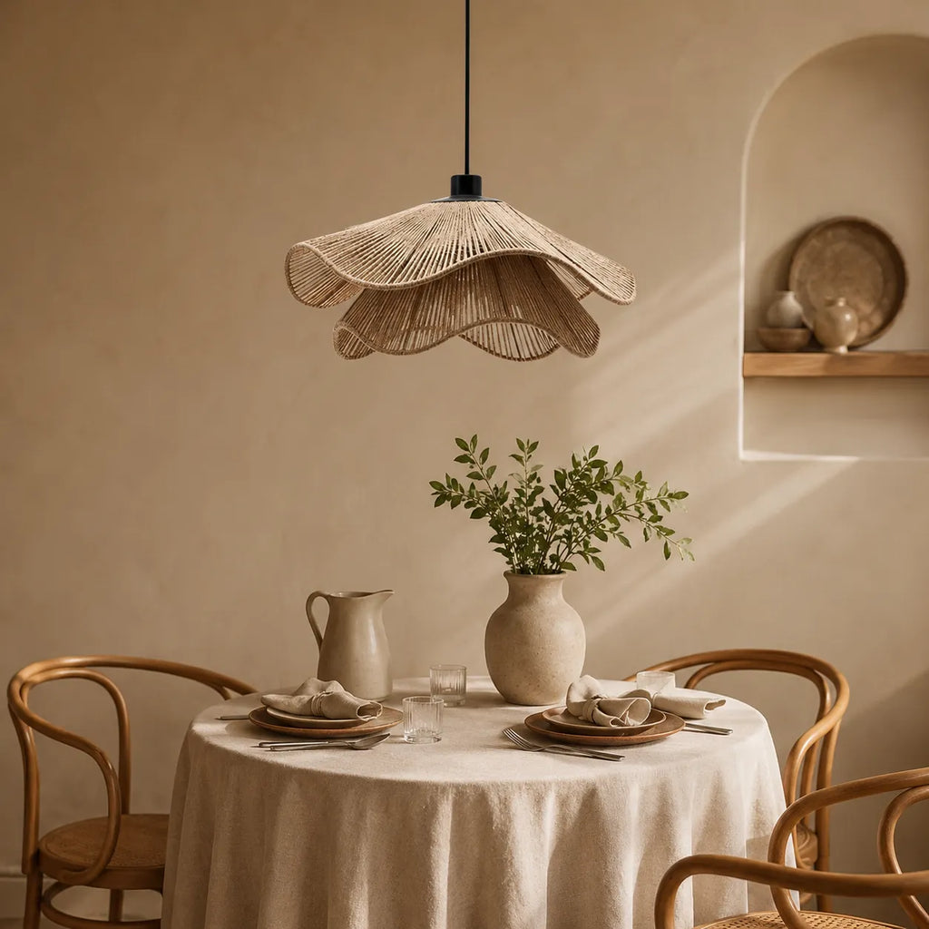 Selene Boho Handwoven Jute Pendant Light