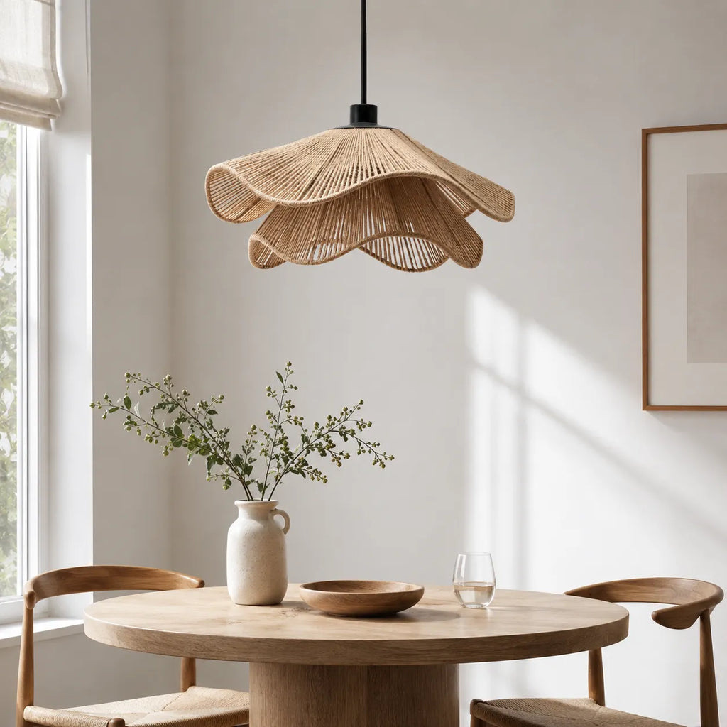 Selene Boho Handwoven Jute Pendant Light