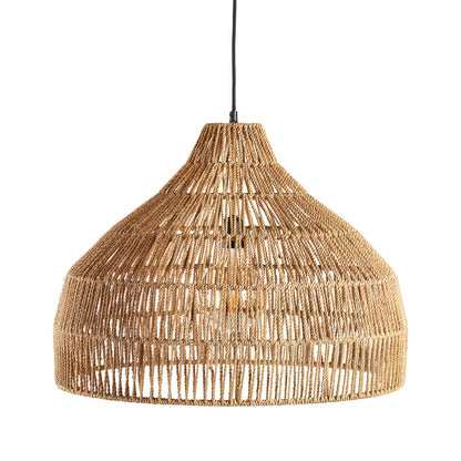 Boho Style Handwoven Rattan Pendant Light with Natural Texture