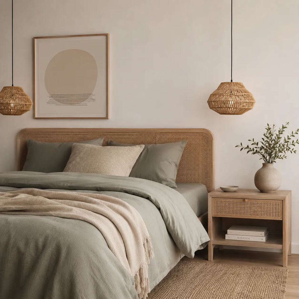 Nina Bohemian Handwoven Rattan Pendant Light