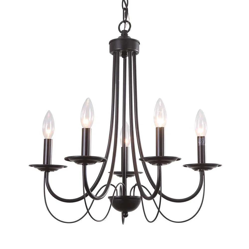 Candle Style Simple Metal Chandelier Ceiling Light