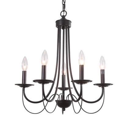 Candle Style Simple Metal Chandelier Ceiling Light