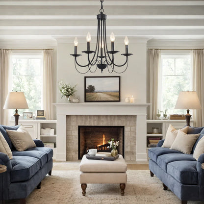 Candle Style Simple Metal Chandelier Ceiling Light