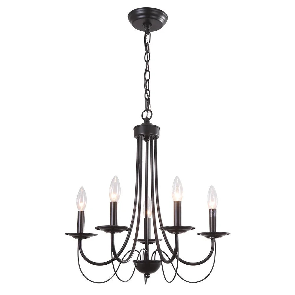 Candle Style Simple Metal Chandelier Ceiling Light
