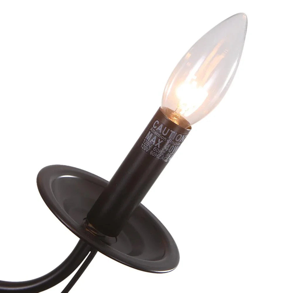 Candle Style Simple Metal Chandelier Ceiling Light