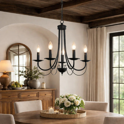 Candle Style Simple Metal Chandelier Ceiling Light