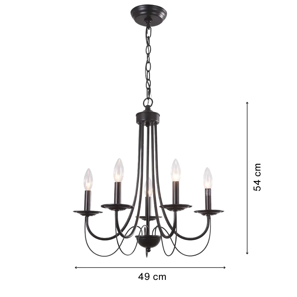 Candle Style Simple Metal Chandelier Ceiling Light